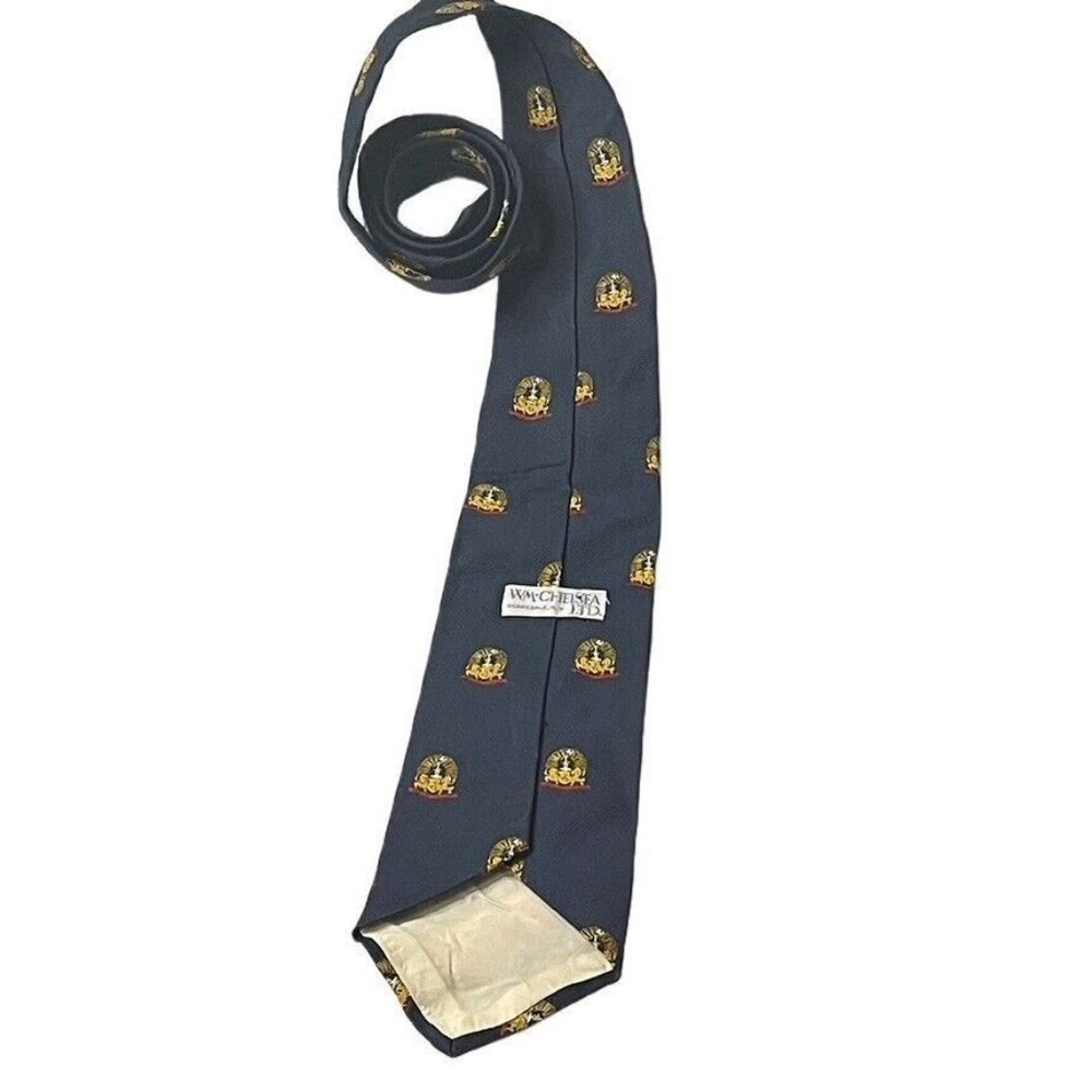 Vintage Wm. Chelsea Ltd. Silk Tie With Medallion Emblem Pattern - Picture 4 of 6
